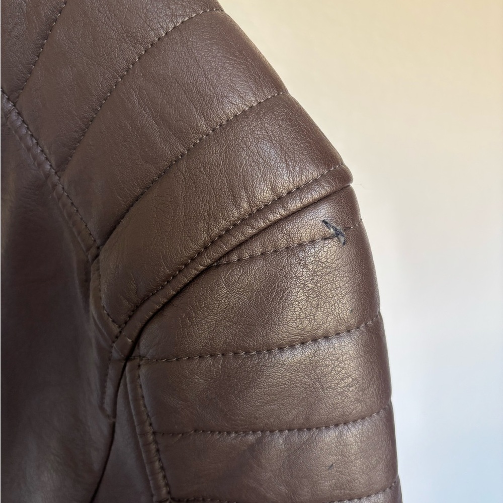 H&M Men's Dark Brown Leather Jacket - Picture 14 of 14